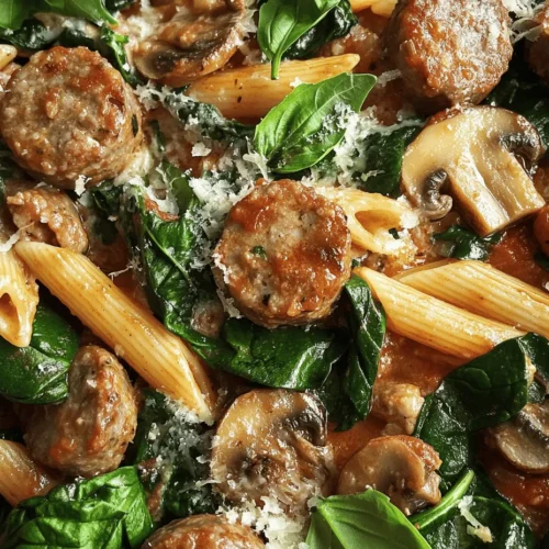 Italian Sausage Pasta with Spinach, Mushrooms, and Marinara Sauce is an exquisite culinary creation that embodies the heart and soul of Italian cuisine. This dish is a harmonious blend of comforting flavors and vibrant ingredients that not only tantalizes the taste buds but also nourishes the body. Whether you’re looking to whip up a quick weeknight dinner or impress guests at a gathering, this pasta dish serves as an ideal centerpiece.