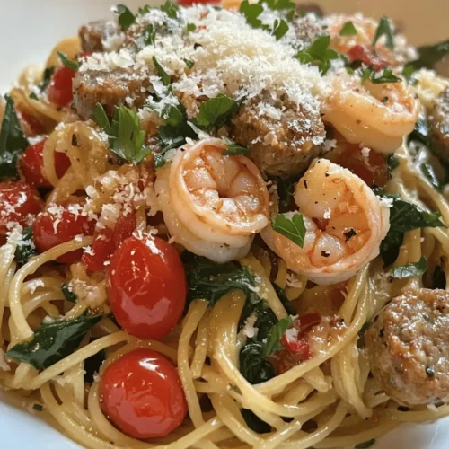 If you're on the lookout for a quick yet delectable dinner option that doesn't skimp on flavor, look no further than Garlic Butter Shrimp and Sausage Skillet Pasta. This dish perfectly marries the succulent tastes of shrimp and sausage with the rich, aromatic allure of garlic butter, creating a dish that is not only satisfying but also bursting with fresh flavors. Whether you're preparing a meal for a busy weeknight or hosting a casual gathering with friends, this one-pan wonder is sure to impress.