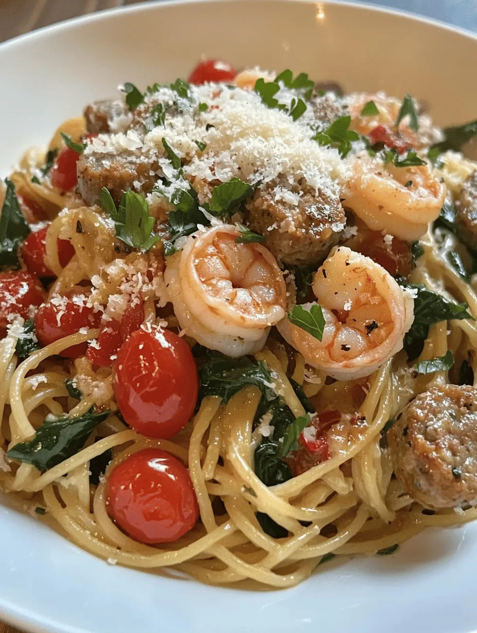 If you're on the lookout for a quick yet delectable dinner option that doesn't skimp on flavor, look no further than Garlic Butter Shrimp and Sausage Skillet Pasta. This dish perfectly marries the succulent tastes of shrimp and sausage with the rich, aromatic allure of garlic butter, creating a dish that is not only satisfying but also bursting with fresh flavors. Whether you're preparing a meal for a busy weeknight or hosting a casual gathering with friends, this one-pan wonder is sure to impress.