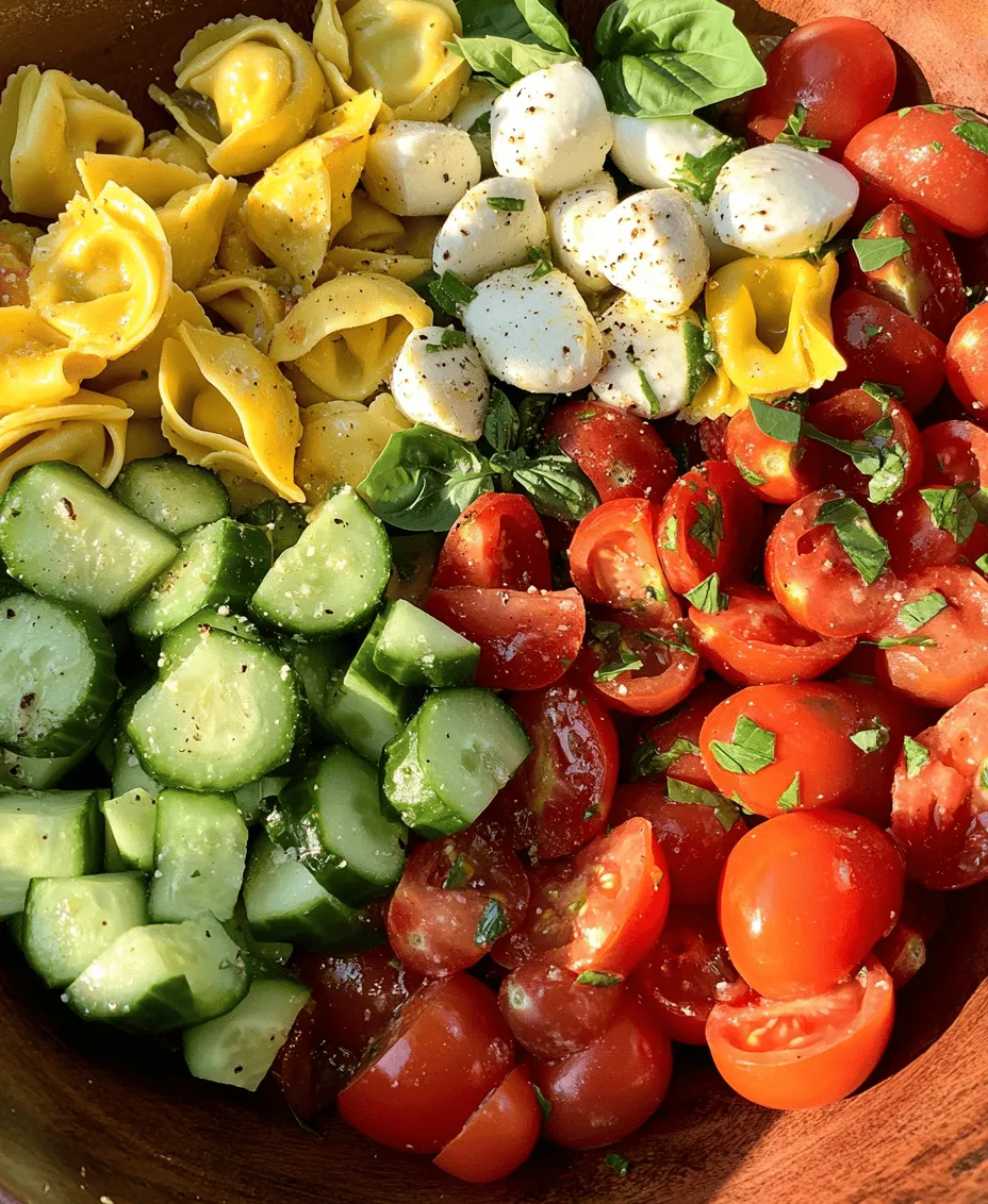 The Tortellini Tricolor Delight Salad is a vibrant and refreshing dish that combines the richness of cheese tortellini with a medley of fresh vegetables and a zesty dressing. This delightful salad is perfect for summer gatherings, picnics, or a light lunch, offering not only a feast for the taste buds but also an eye-catching visual appeal that brightens any table setting. With its combination of colors and flavors, this salad is sure to impress guests and family alike, making it a beloved choice for any occasion.