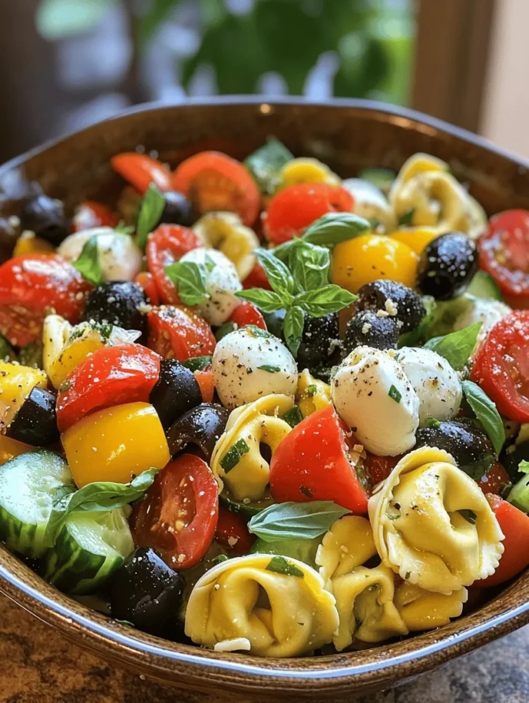 The Tortellini Tricolor Delight Salad is a vibrant and refreshing dish that combines the richness of cheese tortellini with a medley of fresh vegetables and a zesty dressing. This delightful salad is perfect for summer gatherings, picnics, or a light lunch, offering not only a feast for the taste buds but also an eye-catching visual appeal that brightens any table setting. With its combination of colors and flavors, this salad is sure to impress guests and family alike, making it a beloved choice for any occasion.