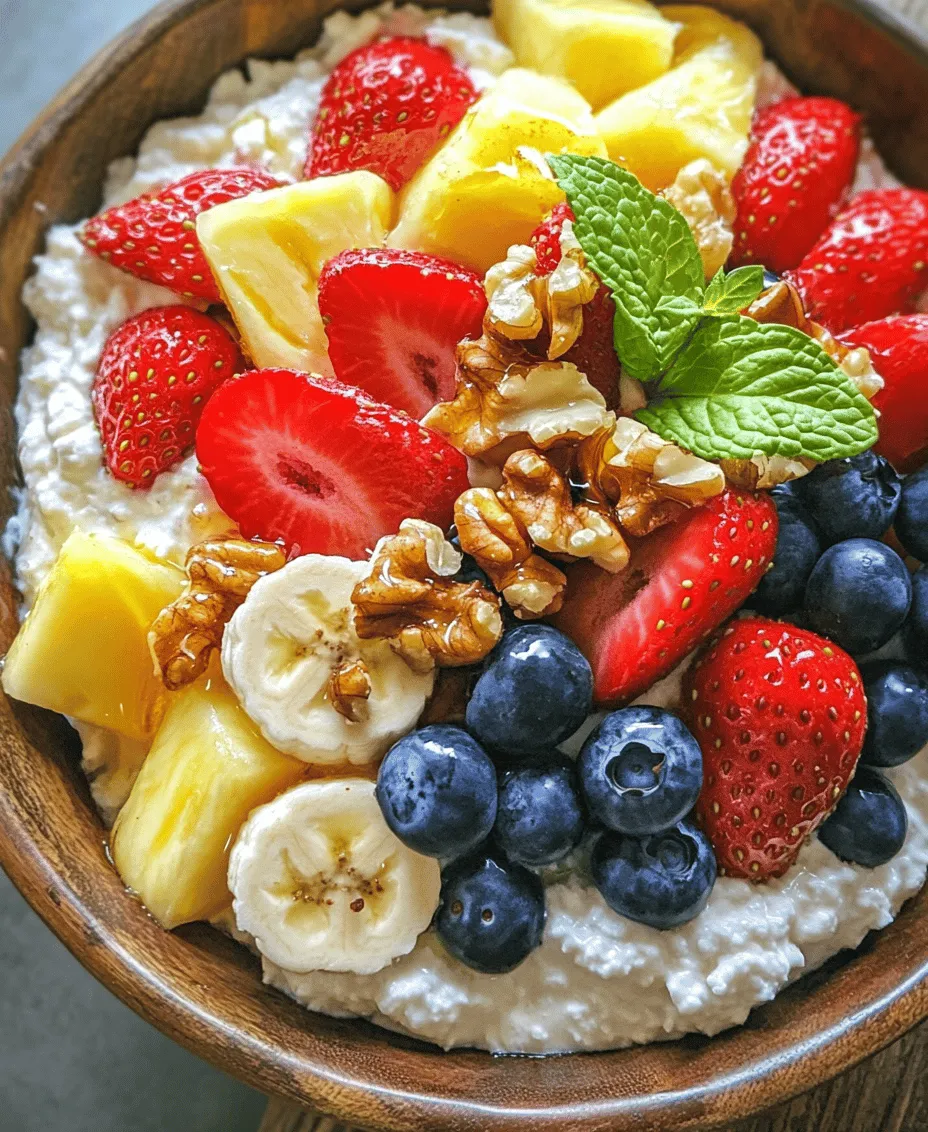 Cottage cheese and fruit salad is a delightful blend of creamy and fruity goodness that serves as a versatile dish for breakfast, snacks, or even desserts. This refreshing salad not only tantalizes the taste buds but also packs a nutritional punch that makes it an excellent choice for health-conscious individuals. The creamy texture of cottage cheese combined with the sweetness of fresh fruits creates a harmonious blend that's not only satisfying but also visually appealing.