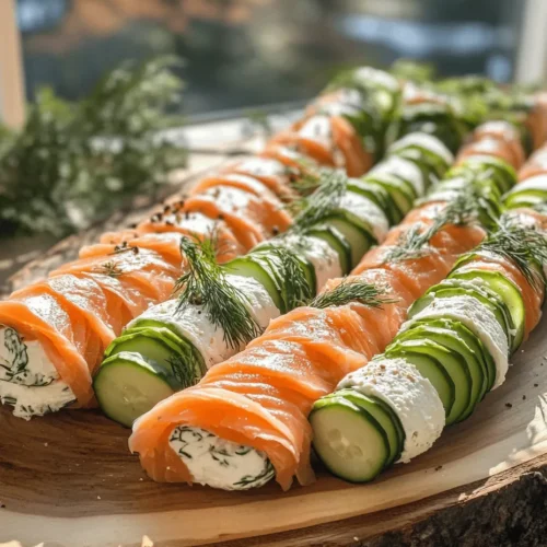 In the world of culinary delights, few dishes can match the elegance and simplicity of Smoked Salmon Roll-Ups with Cucumber and Hummus. This delightful appetizer or snack combines the rich, savory flavor of smoked salmon with the refreshing crunch of cucumber and the creamy goodness of hummus. With an increasing emphasis on healthy eating, recipes that are both nutritious and easy to prepare have gained immense popularity, and these roll-ups exemplify that trend perfectly. Whether you’re hosting a gathering, packing a lunchbox, or simply enjoying a casual get-together, these roll-ups offer a nutritious solution that fits seamlessly into a balanced diet.