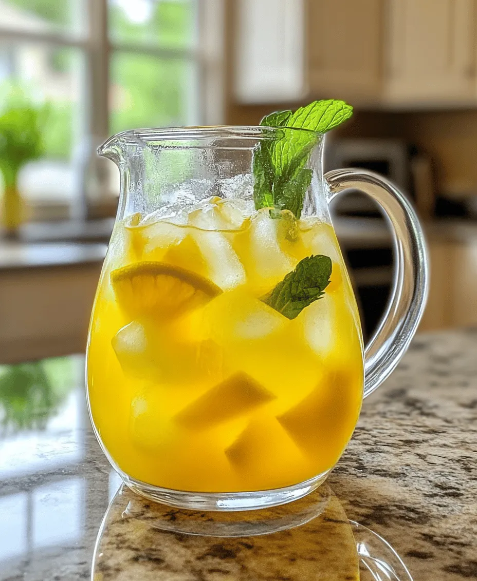 As the sun shines brightly and the days grow longer, there's nothing quite like a refreshing beverage to cool you down and elevate your spirits. Enter the Tropical Pineapple Lemonade Punch—a delightful concoction that merges the sweet, tropical notes of fresh pineapple with the zesty brightness of freshly squeezed lemons. This punch is not only a feast for the taste buds but also a visual delight, making it an ideal centerpiece for summer gatherings, parties, or even casual backyard barbecues. Imagine serving this vibrant drink at your next event, where guests can take a sip and instantly feel transported to a sun-soaked beach paradise.