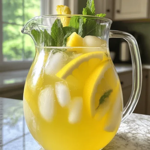 As the sun shines brightly and the days grow longer, there's nothing quite like a refreshing beverage to cool you down and elevate your spirits. Enter the Tropical Pineapple Lemonade Punch—a delightful concoction that merges the sweet, tropical notes of fresh pineapple with the zesty brightness of freshly squeezed lemons. This punch is not only a feast for the taste buds but also a visual delight, making it an ideal centerpiece for summer gatherings, parties, or even casual backyard barbecues. Imagine serving this vibrant drink at your next event, where guests can take a sip and instantly feel transported to a sun-soaked beach paradise.