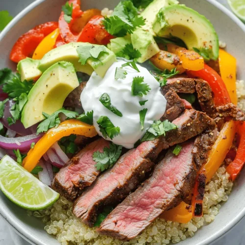 Understanding the essence of a satisfying meal often begins with a fusion of flavors and nutrients. The Sizzling High Protein Steak Fajita Bowl is a delightful dish that masterfully combines tender flank steak, vibrant vegetables, and wholesome grains, making it a perfect choice for health-conscious eaters and culinary enthusiasts alike. This dish not only provides an explosion of flavors but also packs a nutritional punch, ensuring you feel satisfied and energized after each bite.