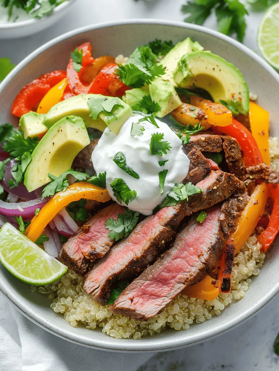Understanding the essence of a satisfying meal often begins with a fusion of flavors and nutrients. The Sizzling High Protein Steak Fajita Bowl is a delightful dish that masterfully combines tender flank steak, vibrant vegetables, and wholesome grains, making it a perfect choice for health-conscious eaters and culinary enthusiasts alike. This dish not only provides an explosion of flavors but also packs a nutritional punch, ensuring you feel satisfied and energized after each bite.