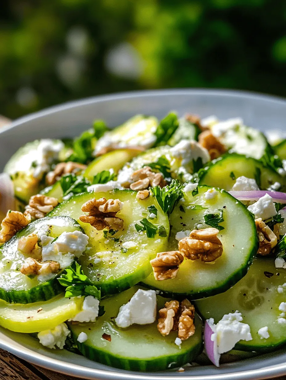 Cucumbers are often celebrated for their refreshing crunch and hydrating qualities. Low in calories yet high in important nutrients, they serve as an excellent base for salads. One of the most significant nutritional benefits of cucumbers is their high water content, which can contribute to hydration, particularly during warmer months. This makes cucumbers an ideal addition to a salad, as they not only add texture but also help keep you hydrated.