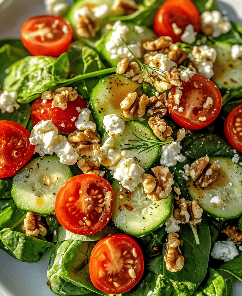 Let’s begin with the star of our salad—fresh spinach. This leafy green vegetable is often hailed as a nutritional powerhouse due to its remarkable health benefits. Spinach is loaded with essential nutrients, including iron, vitamins A and C, and a rich array of antioxidants. These components play a vital role in promoting heart health, enhancing immune function, and supporting overall well-being.