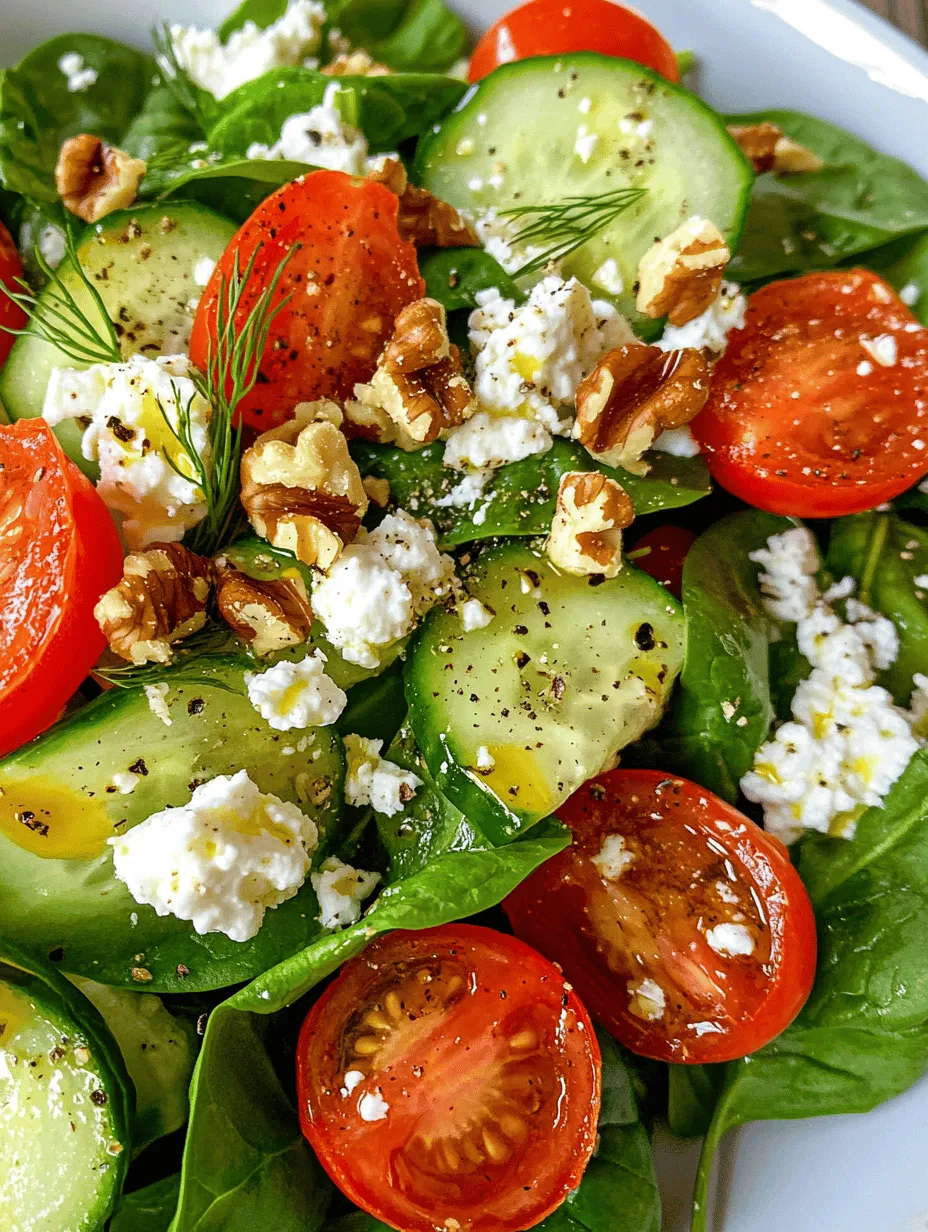 Let’s begin with the star of our salad—fresh spinach. This leafy green vegetable is often hailed as a nutritional powerhouse due to its remarkable health benefits. Spinach is loaded with essential nutrients, including iron, vitamins A and C, and a rich array of antioxidants. These components play a vital role in promoting heart health, enhancing immune function, and supporting overall well-being.