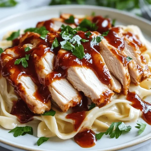 Creamy Cheddar BBQ Ranch Chicken Alfredo is a delightful and indulgent dish that brings together the rich flavors of creamy cheese, tangy ranch dressing, and smoky barbecue sauce. This comforting meal is perfect for busy weeknights or any occasion when you crave something hearty and satisfying. The combination of tender chicken, al dente fettuccine, and a luscious, flavor-packed sauce makes it a favorite among families and food enthusiasts alike.