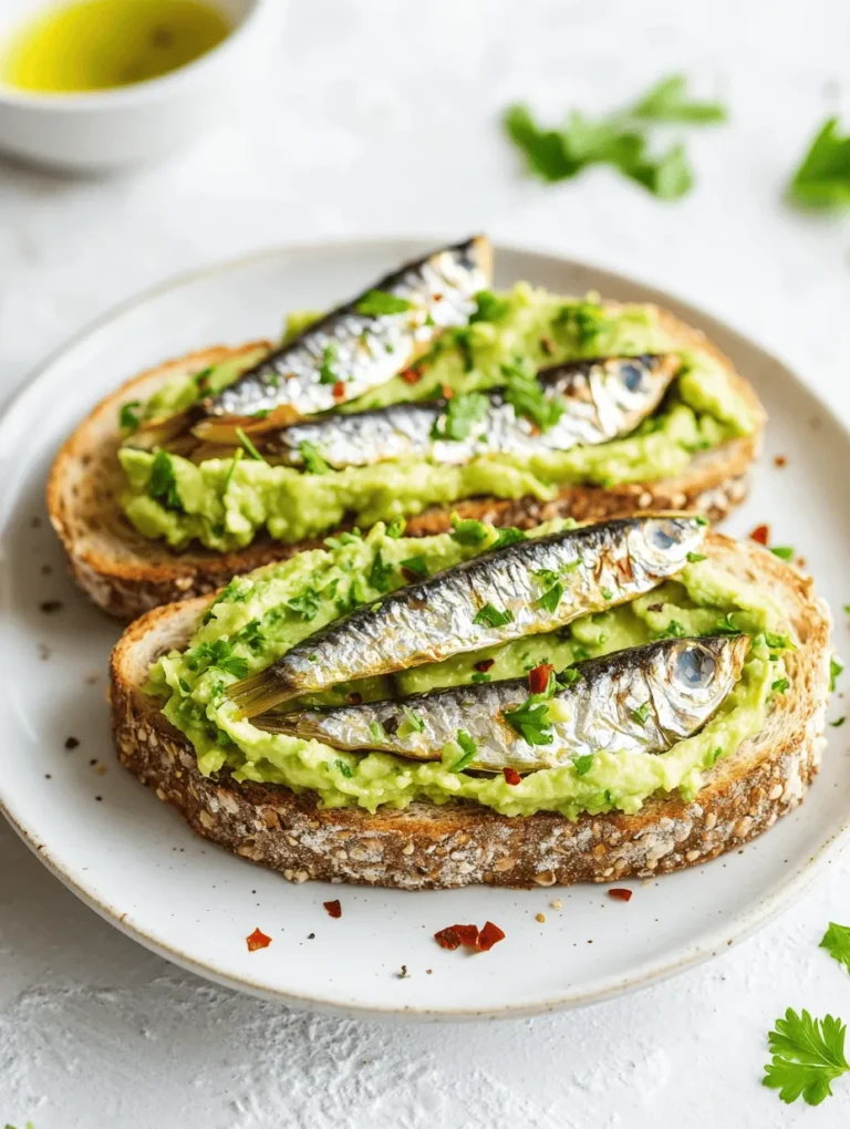 In the realm of healthy eating, few dishes are as simple yet satisfying as Sardines on Whole Grain Toast. This recipe marries the robust flavor of sardines with the wholesome goodness of whole grain bread, making it a standout choice for anyone seeking a nutritious meal that is quick and easy to prepare. Sardines have recently gained popularity not just for their taste, but also for their impressive nutritional profile, which includes an abundance of omega-3 fatty acids, high-quality protein, and essential vitamins and minerals. These tiny fish are not only budget-friendly but also versatile enough to be incorporated into a variety of meals, from breakfast to dinner.