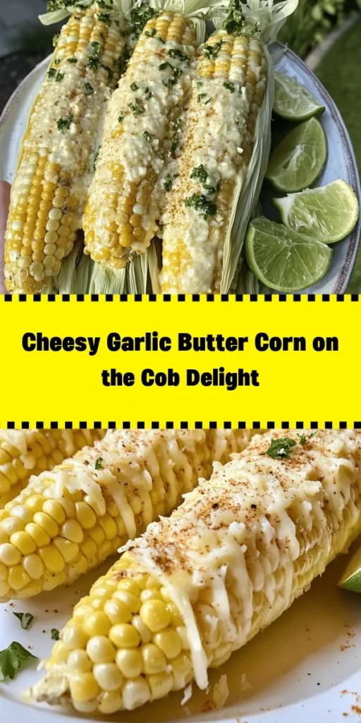 Elevate your summer BBQ with this Cheesy Garlic Butter Corn on the Cob! With just a few simple ingredients like fresh corn, garlic, and Parmesan cheese, you can whip up a mouthwatering side dish in no time. Grill or boil your corn, slather it in a delicious garlic butter mix, and top with melted cheese and fresh parsley. Serve with lime wedges for a tangy finish. Perfect for gatherings or a cozy family dinner!