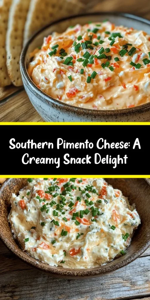 Dive into this Classic Southern Pimento Cheese Delight that's easy to make and bursting with flavor! This creamy, cheesy spread combines grating sharp cheddar and mixing in cream cheese, mayonnaise, and zesty ingredients like pimentos and Worcestershire sauce. Perfect for a party or a snack, serve it chilled with crackers or veggies for a delicious treat. Join the Southern tradition and get ready to enjoy every savory bite!