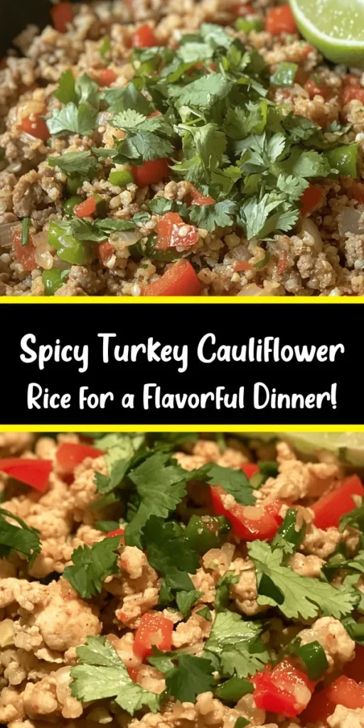 Looking for a healthy and spicy weeknight dinner? Try this Spicy Turkey Cauliflower Rice! Packed with flavor from ground turkey, fresh veggies, and a kick of spice, this dish is sure to satisfy your cravings. It's low-carb, easy to make in just 30 minutes, and can be customized to your taste. Top it off with fresh cilantro and a squeeze of lime for a burst of freshness. Perfect for meal prep or a quick family dinner!