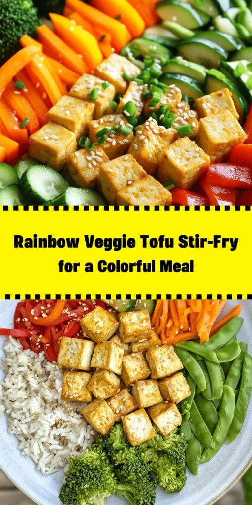 Looking for a colorful and healthy meal? Try this Tofu Delight with Rainbow Veggies! Loaded with nutrient-packed vegetables like bell peppers, broccoli, and snap peas, this dish is flavorful and satisfying. Marinated tofu adds a delicious protein boost, making it perfect for any meal. Ready in just 30 minutes, serve it over rice or quinoa for a complete dish. Garnish with green onions and sesame seeds for a finishing touch. Enjoy a burst of flavors today!