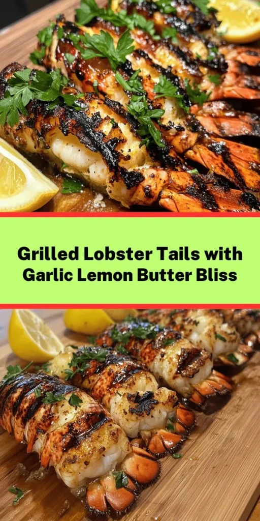 Indulge in a taste of the ocean with these mouthwatering grilled lobster tails, drizzled with a delightful garlic lemon butter sauce. Perfect for a summer BBQ or a special dinner, this recipe is not only simple but quick to prepare. With just a few ingredients, you'll create a dish that impresses. Serve these beautifully charred lobster tails with lemon wedges and extra parsley for a stunning presentation sure to wow your guests!