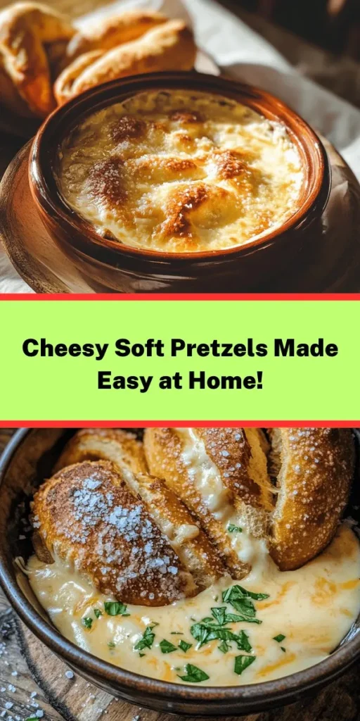 Indulge in the ultimate snack with these perfectly soft pretzels paired with a creamy cheese dip! This recipe is easy to follow, requiring just a few simple ingredients like flour, yeast, and cheese. Create warm, golden pretzels right in your kitchen, and enjoy them fresh out of the oven. Dip them into a luscious cheddar and Monterey Jack mix for the perfect cheesy goodness. A tasty treat for any occasion, these pretzels are a must-try!