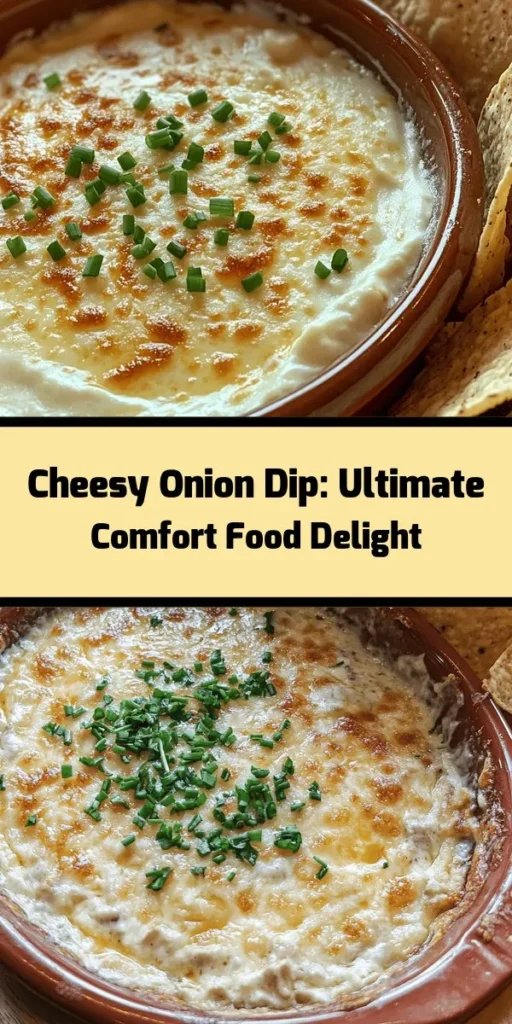 Indulge in the ultimate comfort food with this Cheesy Baked Onion Bliss Dip! Perfect for parties or a cozy night in, this creamy dip combines caramelized onions with a blend of cheddar and Parmesan, enhanced with garlic and spices for extra flavor. Simply mix, bake, and enjoy warm with tortilla chips or sliced baguette. It's a crowd-pleaser that's easy to make and guaranteed to disappear fast. Elevate your appetizer game today!