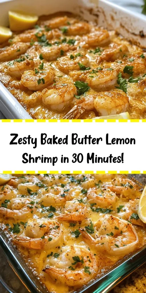Indulge in a delightful seafood dish with this easy Baked Butter Lemon Shrimp recipe! Perfect for weeknight dinners or special occasions, this dish features tender shrimp baked in a buttery lemon-garlic sauce with a hint of paprika and fresh herbs. In just 30 minutes, you’ll have a flavorful meal that serves four. Pair it with lemon wedges for a zesty finish. Dive into a burst of flavor that everyone will love! 🍋🦐