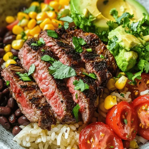 The Ultimate Steak Bowl Extravaganza is more than just a meal; it's an experience that tantalizes your taste buds with a perfect blend of flavors and textures. Imagine succulent strips of marinated sirloin steak, seared to perfection, sitting atop a bed of fluffy rice and vibrant vegetables. This colorful and satisfying dish combines not only the rich flavors of the grilled steak but also a medley of fresh produce that adds both nutrition and visual appeal. Ideal for weeknight dinners or meal prep, this recipe is designed to bring joy to your dining table and elevate your culinary game.