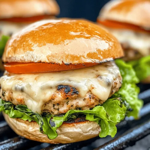 The White Cheddar and Spinach Chicken Burger is a delightful twist on the classic burger, offering a fresh and healthy alternative to traditional beef patties. Ground chicken serves as the base, providing a lean protein choice that resonates with health-conscious diners. The incorporation of spinach not only elevates the nutritional profile of the burger but also adds a burst of color and flavor that is hard to resist. And let’s not forget the rich, melting white cheddar cheese that brings an irresistible creaminess to each bite.