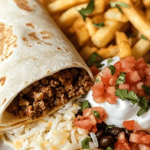 When it comes to comfort food, few dishes combine the savory, cheesy goodness of Mexican cuisine quite like Cheesy Beef Burritos with Crispy Fries. This delightful dish brings together the best of both worlds: the warm, wrapped flavors of a classic burrito and the satisfying crunch of perfectly cooked fries. Whether you’re looking to impress guests at a family gathering, need a quick weeknight dinner solution, or simply want to indulge in something delicious, this recipe ticks all the boxes.