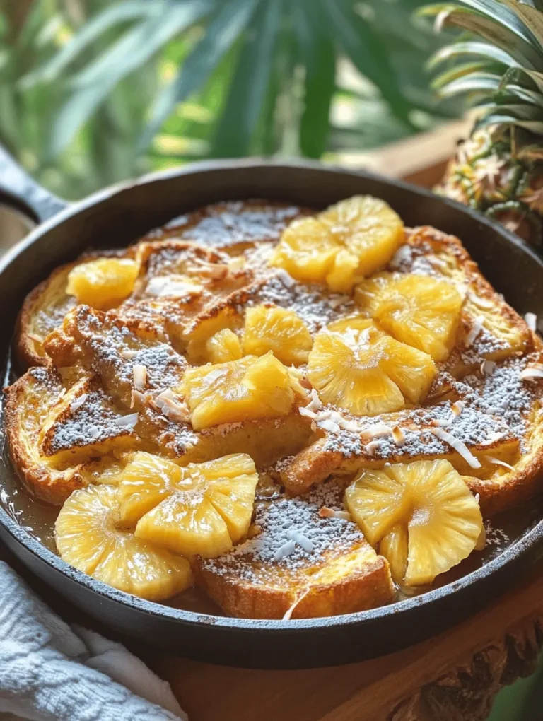 Welcome to a tropical escape right in your kitchen with our Pineapple Paradise Hawaiian Roll French Toast! This delightful dish takes the classic French toast to new heights, infusing it with vibrant flavors reminiscent of sunny beaches and lush landscapes. Inspired by the sweet and fluffy Hawaiian rolls, this recipe is a celebration of indulgence, combining the richness of custard-soaked bread with the bright notes of fresh pineapple.