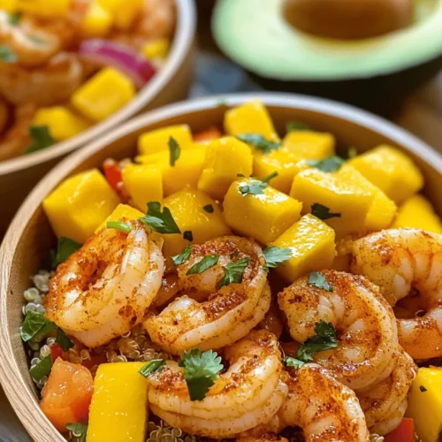 When it comes to vibrant, refreshing, and nutritious meals, few dishes can compete with Shrimp and Avocado Bowls topped with Mango Salsa and Lime-Chili Sauce. This recipe beautifully combines the succulent flavors of shrimp with the creamy goodness of avocados, all while adding a tropical twist through the sweet and tangy mango salsa. The dish not only looks stunning with its array of colors but also offers a delightful explosion of textures—from the tender shrimp to the crunchy vegetables and the smooth avocado.