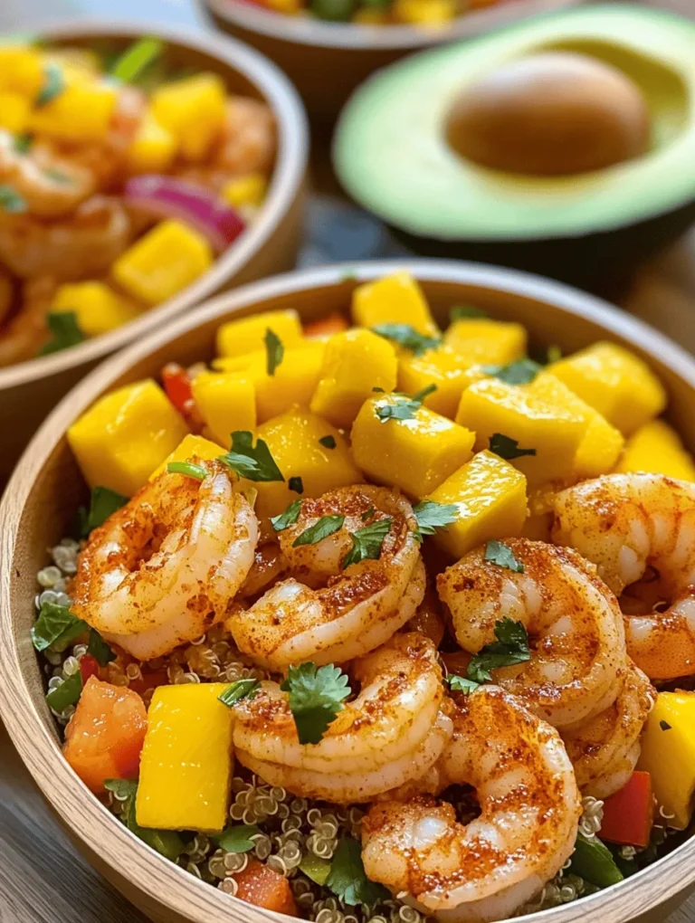 When it comes to vibrant, refreshing, and nutritious meals, few dishes can compete with Shrimp and Avocado Bowls topped with Mango Salsa and Lime-Chili Sauce. This recipe beautifully combines the succulent flavors of shrimp with the creamy goodness of avocados, all while adding a tropical twist through the sweet and tangy mango salsa. The dish not only looks stunning with its array of colors but also offers a delightful explosion of textures—from the tender shrimp to the crunchy vegetables and the smooth avocado.
