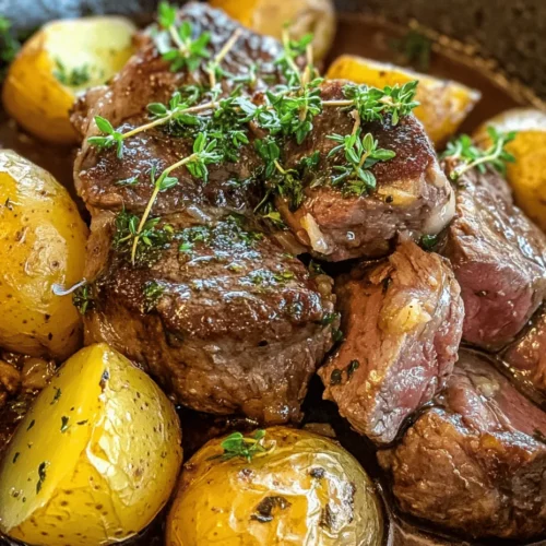 Garlic Butter Steak and Potatoes Skillet is a delightful dish that brings together the rich, savory flavors of seared steak and crispy baby potatoes, all cooked in a luscious garlic butter sauce. This recipe not only satisfies your taste buds but also presents a visually appealing meal that is sure to impress family and friends. With its hearty ingredients and mouthwatering aroma, it's no wonder this dish has become a favorite among home cooks looking for a quick yet indulgent dinner option.