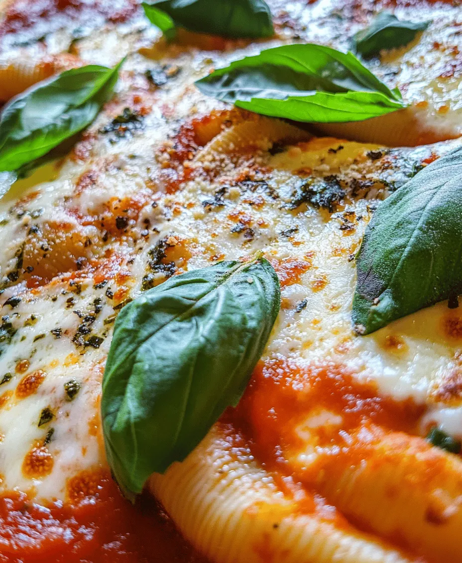 At the heart of this recipe are jumbo pasta shells, which are specifically designed for stuffing. These large, ridged shells provide a perfect vessel for holding the creamy filling while also capturing the delicious marinara sauce that accompanies them. Their unique shape not only adds visual appeal to the dish but also ensures that each bite is packed with flavor. The texture of the jumbo shells is firm enough to hold their shape during cooking, making them ideal for this stuffed shell recipe.