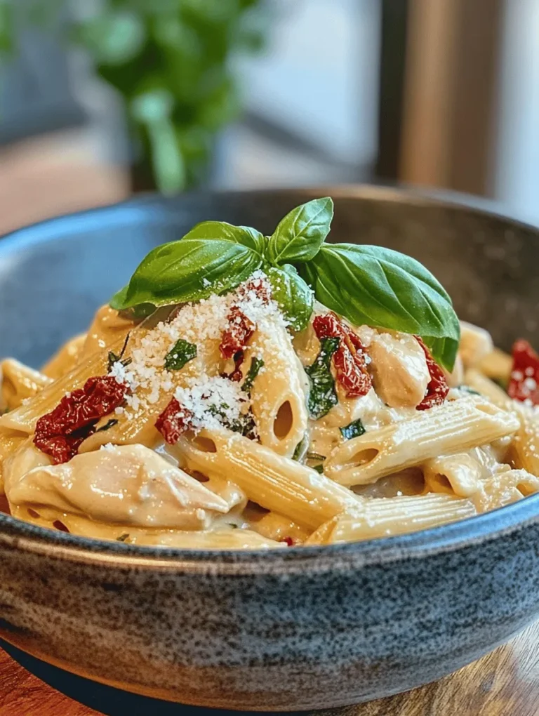 Penne Pasta: This tubular pasta shape is an ideal choice for Tuscan Chicken Pasta. Its ridges and hollow center allow the creamy sauce to cling perfectly, ensuring each bite is packed with flavor. Cooking the penne to al dente is crucial, as it provides a satisfying bite and prevents the pasta from becoming mushy when combined with the sauce.
