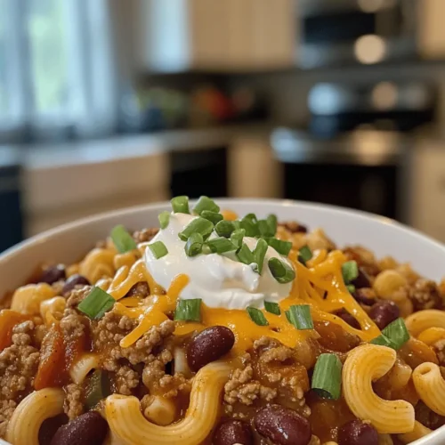 Chili Mac Delight is a delicious and satisfying dish that beautifully combines the rich, hearty flavors of chili with the comforting texture of macaroni. This crowd-pleaser has earned a special place in the hearts and homes of many, making it a go-to option for family gatherings and weeknight dinners alike. With its simple ingredients and straightforward cooking process, you can whip up this delightful meal in just 30 minutes, making it a perfect choice for busy individuals and families looking for a quick, filling meal.