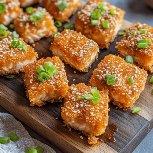 When it comes to making Crispy Honey Garlic Salmon Bites, the quality of the salmon is paramount. Fresh salmon not only offers a superior taste experience but also boasts numerous nutritional benefits. Rich in omega-3 fatty acids, salmon is known for its heart-healthy properties, making it an excellent choice for those looking to maintain a balanced diet. These healthy fats are also linked to improved brain function and reduced inflammation.