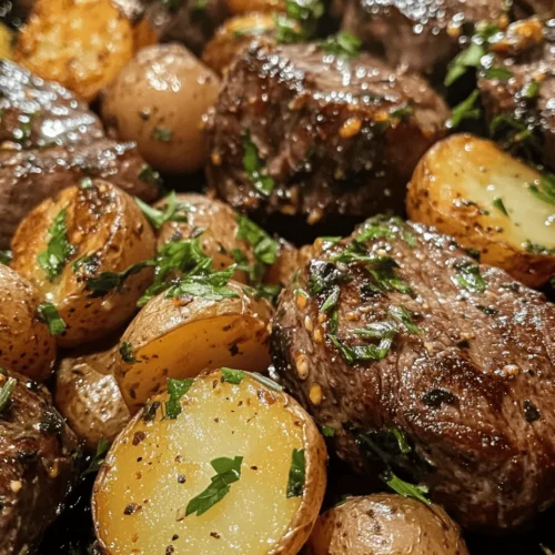 When it comes to a dish that perfectly marries savory flavors with delightful textures, Garlic Butter Steak Bites and Potatoes takes center stage. This recipe combines tender, juicy pieces of steak with golden, buttery potatoes, all elevated by the aromatic essence of garlic and fresh herbs. Whether you’re preparing for a casual weeknight dinner or hosting an elegant dinner party, this dish is not only simple to make but also promises to impress your guests and satisfy your family.