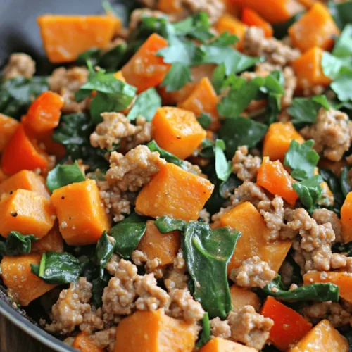 Welcome to a culinary adventure that brings together the wholesome goodness of ground turkey and sweet potatoes in a delightful one-pan meal! The Savory Ground Turkey & Sweet Potato Skillet is not just a recipe; it's a celebration of flavors that promises a nutritious and satisfying dining experience. This dish is perfect for busy weeknights when you crave something delicious yet easy to prepare. Packed with protein, vitamins, and minerals, it offers a well-rounded meal that your family will love.