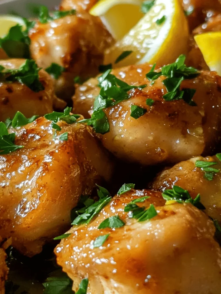 Garlic Butter Chicken Bites are a culinary delight that has gained immense popularity among home cooks for their simplicity and rich flavor. This dish perfectly encapsulates the essence of comfort food while providing a quick and satisfying meal option for busy weeknights or festive gatherings. With its tender chicken pieces enveloped in a luscious garlic butter sauce, this recipe appeals to a wide range of palates, making it a family favorite.