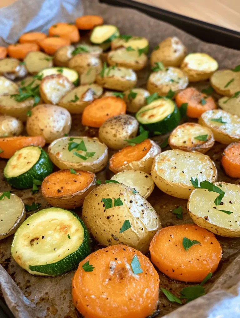 Garlic Herb Roasted Potatoes, Carrots, and Zucchini is a delightful dish that marries simplicity with incredible flavor. This recipe showcases a medley of vibrant vegetables enveloped in aromatic garlic and herbs, making it an ideal side dish for any meal or a satisfying main course for a lighter dinner. The combination of roasted potatoes, sweet carrots, and tender zucchini not only appeals to the palate but also provides a plethora of health benefits, making it an essential addition to daily meals.