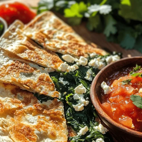 Quesadillas are a globally cherished dish, known for their versatility and ability to be transformed into quick, satisfying meals. Whether enjoyed as a snack, appetizer, or a main course, quesadillas can be filled with a myriad of ingredients, making them suitable for any palate. One delightful variation that stands out is the Spinach and Feta Quesadilla. This recipe combines fresh spinach with creamy, tangy feta cheese, resulting in a dish that is not only delicious but also packed with nutrients.