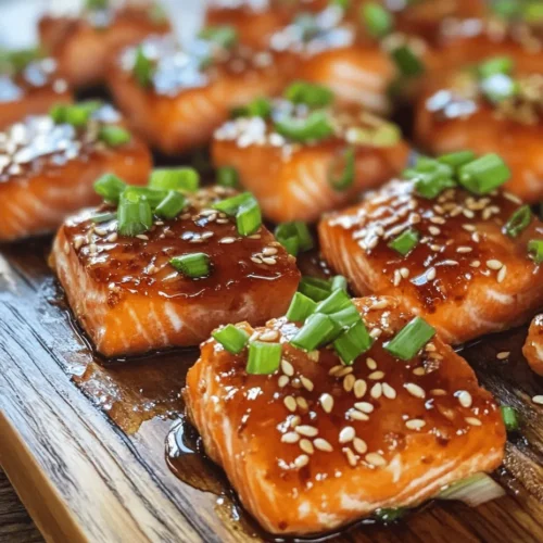 Are you looking for a quick yet flavorful dish to impress your family and friends? Look no further than Crispy Honey Garlic Salmon Bites! This delightful recipe combines the sweetness of honey, the umami depth of soy sauce, and the aromatic notes of garlic and ginger, resulting in bite-sized pieces of salmon that are crispy on the outside and tender on the inside. Perfect for a weeknight dinner or as an appetizer at your next gathering, these salmon bites are not only delicious but also incredibly easy to prepare.