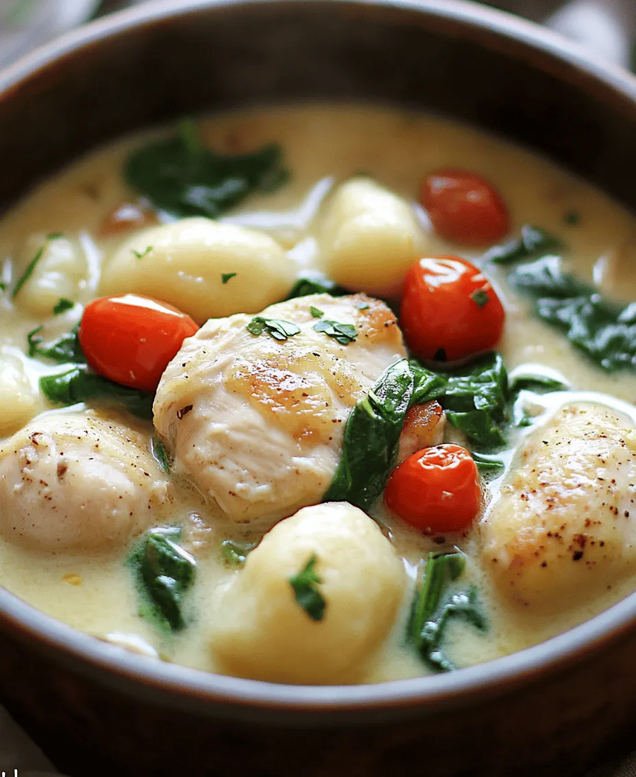 Welcome to the delightful world of one-pot meals, where convenience meets mouthwatering flavor! Today, we're diving into the vibrant and refreshing <strong>One-Pot Lemon Chicken Gnocchi Delight</strong>, a dish that encapsulates the essence of comfort food while being incredibly easy to prepare. With its zesty lemon notes, tender chicken, and fluffy gnocchi, this recipe is sure to become a go-to favorite in your kitchen.” /></p>
</p>
<h3>Cooking the Garlic</h3>
</p>
<p>Garlic is an essential ingredient in our One-Pot Lemon Chicken Gnocchi Delight, as it builds a robust foundation of flavor that elevates the entire dish. When cooking garlic, it’s crucial to develop its aroma and sweetness without allowing it to burn. Burned garlic can impart a bitter taste that can overpower the other flavors in your dish.</p>
</p>
<p>To avoid burning garlic, start by finely mincing or slicing it, which maximizes its surface area and releases its essential oils more quickly. When adding garlic to the hot oil, monitor the heat closely; a medium to medium-low setting will allow the garlic to cook gently. Stir frequently for about 30 seconds to one minute, until it turns golden and fragrant. This method ensures that you unlock the garlic’s full potential without risking a burnt taste.</p>
</p>
<h3>Creating the Base with Broth and Cream</h3>
</p>
<p>Once the garlic has reached that perfect golden hue, it’s time to build the flavorful base with broth and cream. The combination of chicken broth and heavy cream is what makes this dish so comforting and satisfying. The broth adds depth and richness, while the cream brings a smooth, velvety texture that envelops the gnocchi and vegetables.</p>
</p>
<p>It’s essential to balance the flavors carefully during this stage. Start by adding the chicken broth, scraping any bits stuck to the bottom of the pot to release all those delicious flavors. After the broth comes to a gentle simmer, incorporate the cream. Bringing the mixture to a simmer allows the flavors to meld beautifully, creating a harmonious base for the rest of the ingredients. A gentle simmer is crucial—boiling can cause the cream to separate, resulting in an unappealing texture.</p>
</p>
<h3>Bringing in the Gnocchi</h3>
</p>
<p>Now it’s time to introduce the gnocchi. This delightful Italian dumpling cooks quickly and absorbs the flavors of the broth and cream beautifully. The key to cooking gnocchi lies in timing. Typically, gnocchi will only take about 2-3 minutes to cook once added to the simmering broth.</p>
</p>
<p>To ensure the gnocchi is perfectly cooked, watch for them to float to the surface. This is an indication that they are done. Overcooking can lead to a mushy texture, so be diligent and keep an eye on them while they cook.</p>
</p>
<h3>Combining Ingredients for Final Flavor Development</h3>
</p>
<p>With the gnocchi in the pot, it’s time to return the chicken thighs to the mix and bring in the lemon and vegetables. The chicken should already be cooked and seasoned, but now we want to integrate it with the rest of the ingredients. Adding the zest and juice of a fresh lemon not only brightens the dish but also cuts through the richness of the cream, providing a refreshing balance.</p>
</p>
<p>Next, stir in your spinach. It will wilt quickly, adding a vibrant green color and a boost of nutrients. Allow the mixture to simmer gently for a few minutes, letting the flavors meld together beautifully. This step is critical for developing the final taste of your dish, as simmering allows the garlic, cream, broth, lemon, and chicken to harmonize, creating a mouthwatering experience.</p>
</p>
<h3>Serving the Dish</h3>
</p>
<p>Now that your One-Pot Lemon Chicken Gnocchi Delight is ready, it’s time to plate it up for an appetizing presentation. Start by using a slotted spoon to serve the gnocchi and chicken, ensuring that each serving gets a generous amount of the creamy sauce.</p>
</p>
<p>For a stunning presentation, consider garnishing with freshly chopped parsley or basil to add a pop of color. A sprinkle of grated Parmesan cheese on top will not only enhance the dish’s visual appeal but also add an extra layer of flavor.</p>
</p>
<p>Before serving, take a moment to taste your dish and adjust the seasoning. A pinch of salt or a dash of freshly cracked black pepper can make a world of difference in elevating the overall flavor profile.</p>
</p>
<h3>Nutritional Benefits of Key Ingredients</h3>
</p>
<p>In addition to being delicious, our One-Pot Lemon Chicken Gnocchi Delight is packed with nutritional benefits thanks to its key ingredients:</p>
</p>
<p>– <strong>Chicken Thighs</strong>: Rich in protein and essential vitamins, chicken thighs provide a hearty base for this dish. They are a great source of B vitamins, which are crucial for energy metabolism and overall health.</p>
</p>
<p>– <strong>Spinach</strong>: This leafy green is loaded with iron and vitamins A and C. Iron is vital for maintaining healthy blood and preventing anemia, while vitamins A and C support immune function and skin health. Including spinach not only adds color but also enhances the nutritional profile of your meal.</p>
</p>
<p>– <strong>Lemon</strong>: The zest and juice of fresh lemon not only add brightness to the dish but also provide a significant amount of vitamin C, which is essential for immune health and aids in digestion.</p>
</p>
<p>The balance of indulgent ingredients like cream and cheese with the health benefits from chicken and vegetables makes this recipe a well-rounded choice for any meal.</p>
</p>
<h3>Perfect Pairings for Your Lemon Chicken Gnocchi Delight</h3>
</p>
<p>To create a satisfying dining experience, consider pairing your One-Pot Lemon Chicken Gnocchi Delight with complementary side dishes and beverages:</p>
</p>
<p>– <strong>Suggested Side Dishes</strong>: A light, crisp salad with mixed greens, cherry tomatoes, and a lemon vinaigrette would provide a refreshing contrast to the richness of the gnocchi. Alternatively, roasted or steamed vegetables can enhance the meal without overwhelming the palate.</p>
</p>
<p>– <strong>Bread Choices</strong>: A crusty baguette or garlic bread is perfect for soaking up the creamy sauce. These options add a delightful crunch to your meal and make it feel more complete.</p>
</p>
<p>– <strong>Beverage Pairings</strong>: A chilled glass of white wine, such as Sauvignon Blanc or Pinot Grigio, pairs beautifully with lemon and cream-based dishes. For a non-alcoholic option, a sparkling water with a splash of lemon can provide a refreshing complement to the meal.</p>
</p>
<h3>Conclusion</h3>
</p>
<p>The One-Pot Lemon Chicken Gnocchi Delight is not only easy to prepare but also offers an explosion of flavors that will impress your family and friends. Whether it’s a weeknight dinner or a special occasion, this dish’s versatility makes it suitable for any setting.</p>
</p>
<p>With its creamy base, tender chicken, and bright lemon notes, every bite is a celebration of comfort and taste. We encourage you to try this recipe and savor the delightful combination of ingredients that comes together in just one pot. The ease of preparation and the rich flavors will surely make this dish a staple in your culinary repertoire. Enjoy your cooking adventure!</p>
<div id=