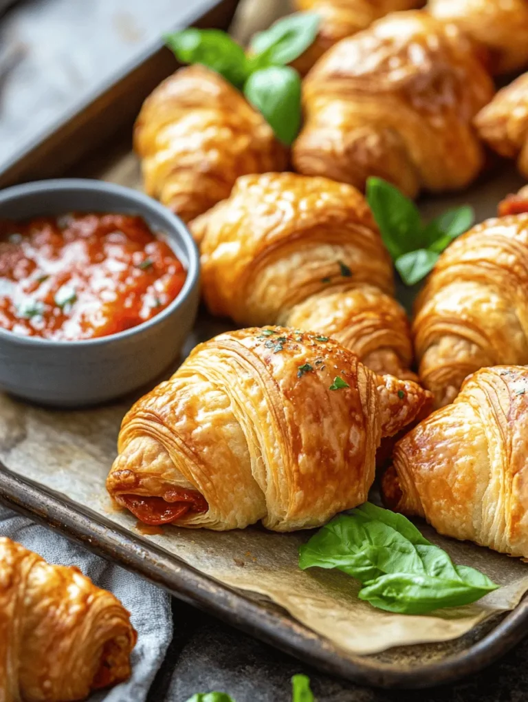 Imagine biting into a warm, flaky croissant filled with gooey mozzarella and savory pepperoni. Welcome to the world of Mozzarella Pepperoni Croissant Rolls—a delightful appetizer or snack that’s perfect for any occasion. Whether you're hosting a gathering, enjoying a game day, or simply craving something comforting at home, these croissant rolls bring a unique twist to classic flavors, blending the beloved textures of buttery pastry with the rich tastes of pizza.