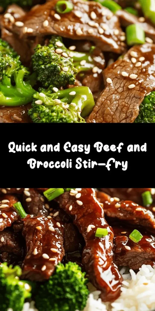 Savor the delicious taste of homemade Chinese Beef and Broccoli! This easy recipe features tender beef marinated in savory sauces, stir-fried with vibrant broccoli, and finished with garlic and ginger for a burst of flavor. Serve it over fluffy jasmine rice and garnish with sesame seeds and green onions for an irresistible meal. Perfect for busy weeknights, this dish is ready in just 40 minutes and serves 4. Dive into this delightful Asian classic today!