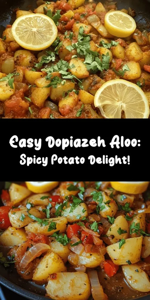 Discover the delightful flavors of Dopiazeh Aloo, a hearty and aromatic potato dish that’s perfect for any meal! Made with tender potatoes, golden-brown onions, and a blend of spices like turmeric and cumin, this recipe is both simple and satisfying. Serve it with lemon slices and your choice of rice or flatbreads for a delicious experience. Enjoy a warming, flavorful dish in just about 50 minutes! Great for weeknight dinners or sharing with friends!