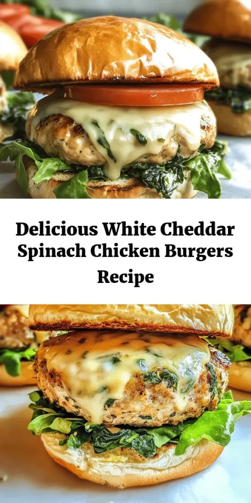 Indulge in these delicious White Cheddar and Spinach Chicken Burgers that are perfect for a healthy and tasty meal! Made with ground chicken, fresh spinach, and gooey white cheddar, these burgers are packed with flavor and nutrients. They’re easy to make in just 30 minutes, and you can customize them with your favorite toppings. Perfect for weeknight dinners or weekend cookouts, everyone will love this juicy twist on a classic burger!