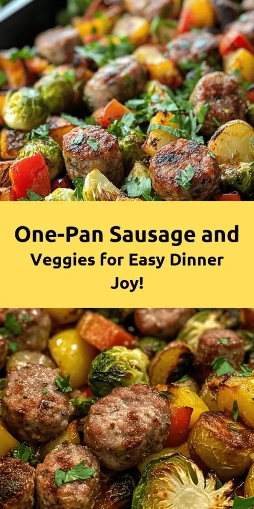 Looking for a quick and delicious weeknight dinner? Try this One-Pan Savory Sausage & Veggies Delight! Packed with flavorful Italian sausage, Brussels sprouts, bell peppers, red onion, and baby potatoes, this recipe is easy to make and requires minimal cleanup. Simply toss everything together, roast it in the oven, and enjoy a hearty meal in just 40 minutes. Perfect for busy nights or meal prep! Garnish with fresh parsley for an extra touch.