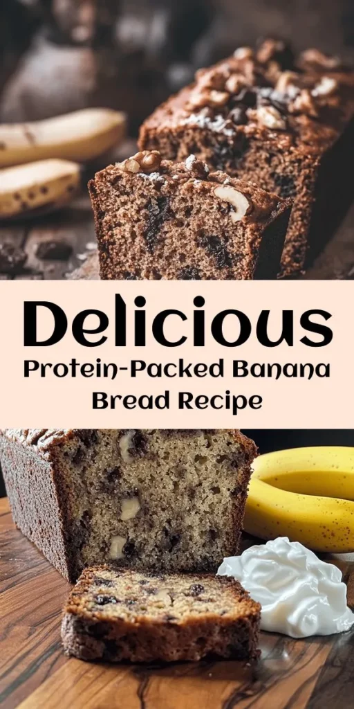 Looking for a delicious and nutritious snack? Try this Protein-Packed Banana Bread! Made with ripe bananas, Greek yogurt, and protein powder, it's perfect for a healthy breakfast or post-workout treat. With optional walnuts and dark chocolate chips, each slice packs around 10 grams of protein. It's easy to prepare, ready in just over an hour, and tastes amazing warm from the oven. Bake a loaf today, and enjoy guilt-free indulgence!