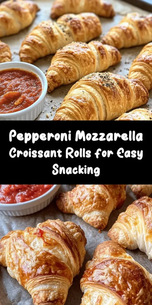 Create a delicious snack with these Mozzarella Pepperoni Croissant Rolls! Perfect for parties or game day, these savory treats combine flaky croissant dough with gooey mozzarella, crispy pepperoni, and flavorful seasonings. Simply roll, bake, and dip in marinara for an irresistible appetizer. Ready in just 25 minutes, this easy recipe is a hit with everyone. Get ready to enjoy cheesy, melty goodness in every bite!