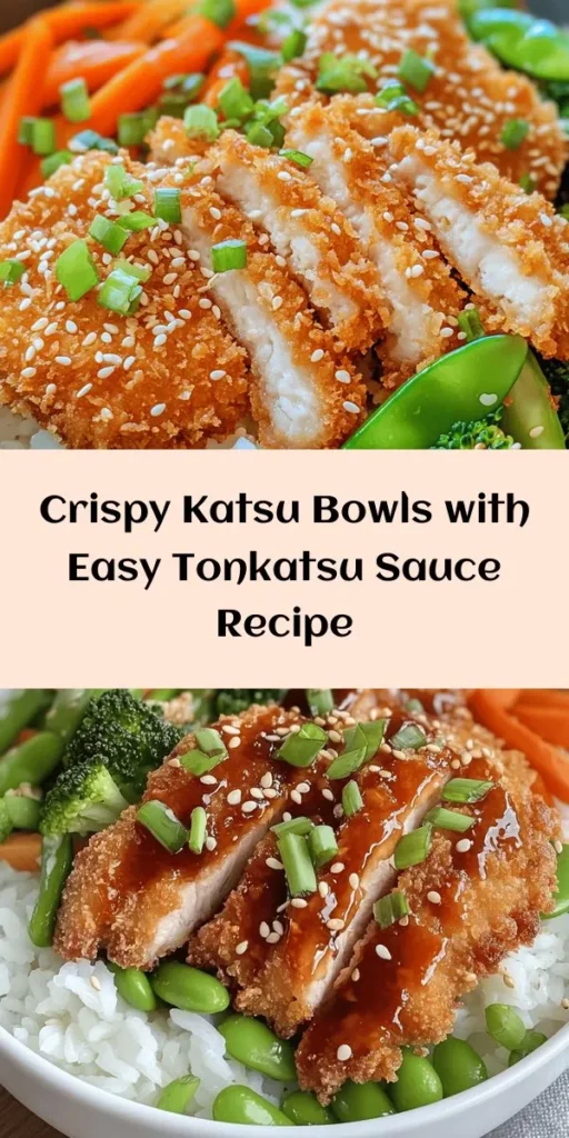 Indulge in the deliciousness of Crispy Katsu Bowls with homemade Tonkatsu Sauce! This delightful dish features tender, breaded pork chops served over fluffy white rice and mixed vegetables. The secret lies in the rich, tangy tonkatsu sauce that pairs perfectly with the crispy katsu. Perfect for a comforting dinner or meal prep, this recipe is quick to make and sure to impress. Garnish with green onions and sesame seeds for an extra touch!